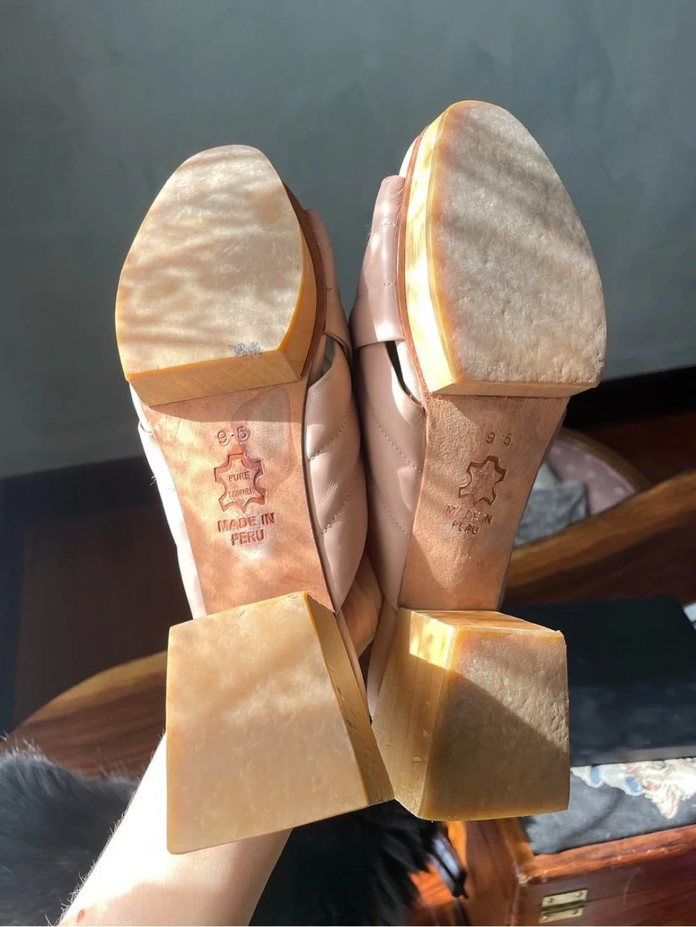 Beklina Matisse block criss cross slides in nude